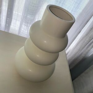 Brand New White Bubble Vase Minimalist Large Glazed Finish Retro Geometric Decor